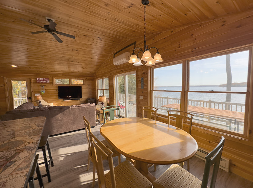 Sunken Island Cottage inside porch